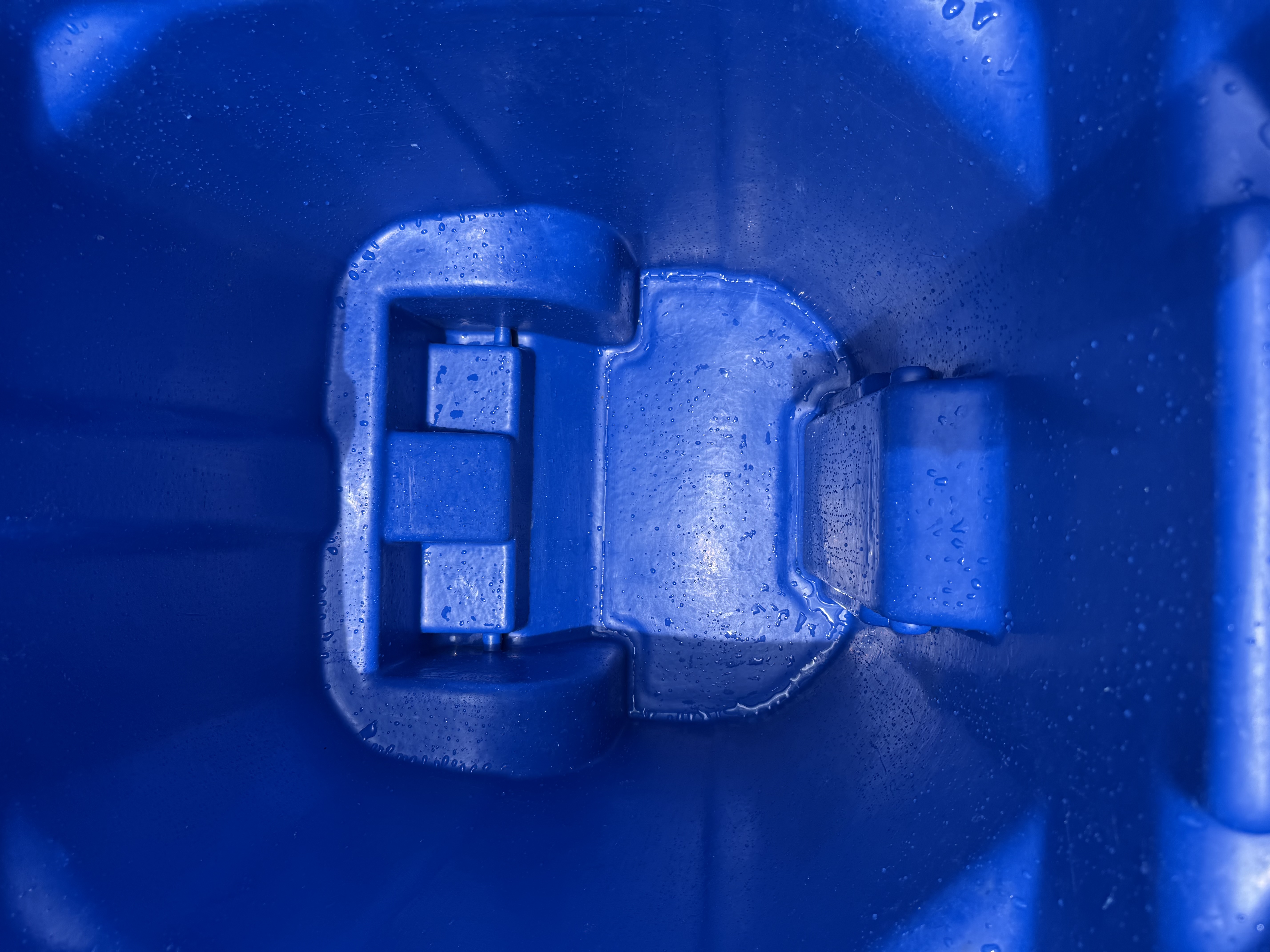 Close-up of a sanitized trash can interior after cleaning